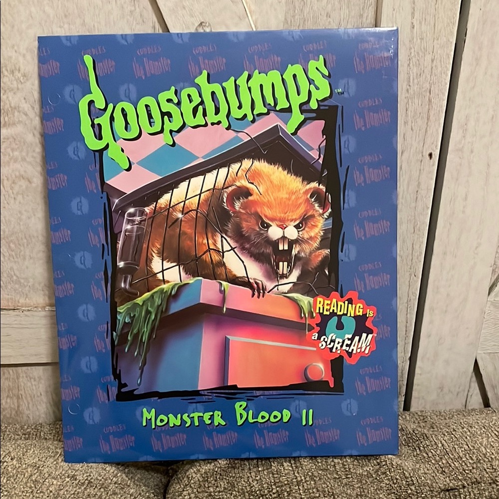Vintage Unpunched 90’s Goosebumps School Folder 'Monster Blood II' Like New!